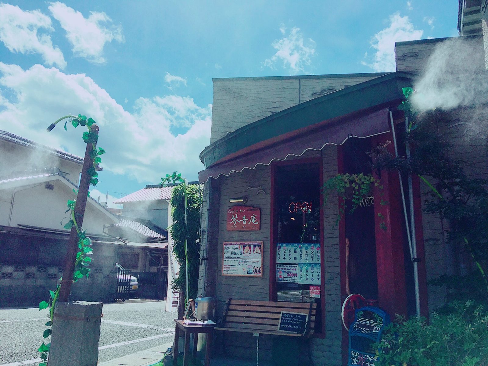 Kotonean's shop front with the OPEN sign lit